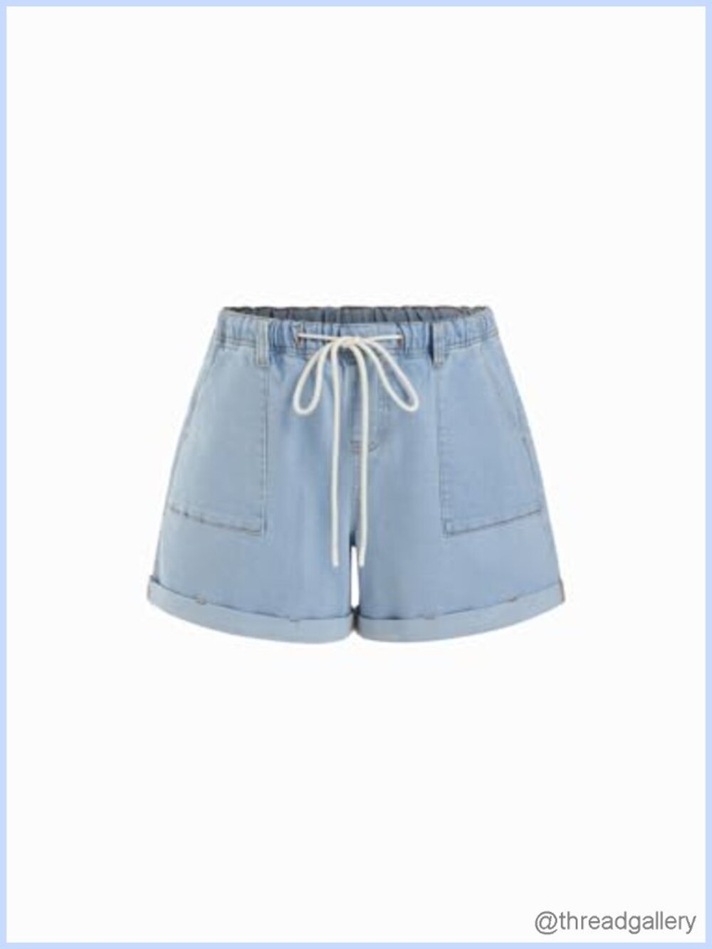 Drawstring Mid Rise Jean Shorts with Pockets Casual Summer Jorts